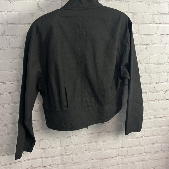 Vtg y2k My Pantalon cropped jacket charcoal double breasted pockets size 11/12 - Picture 8 of 10